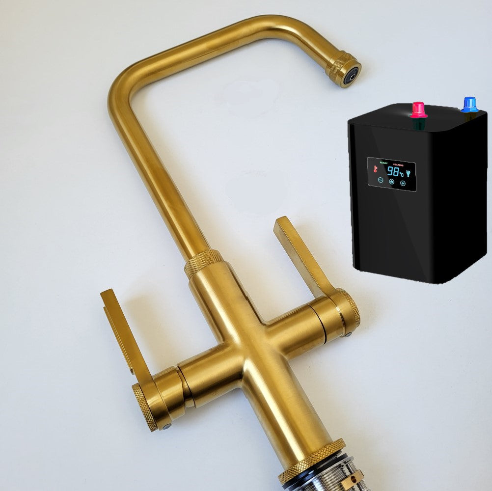 Olif Robusto 3n1 Instant Hot Water tap Gold, with boiler and filter