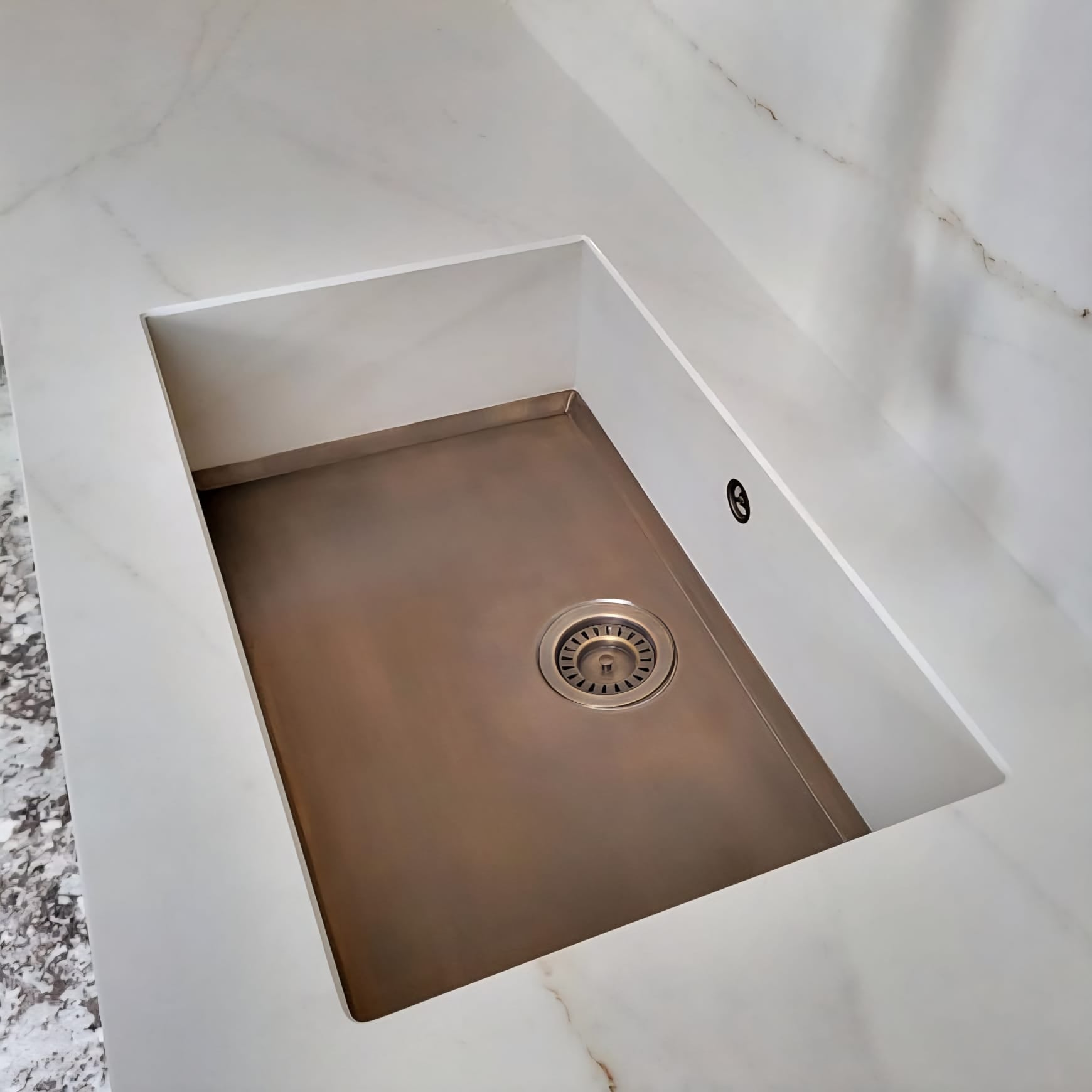 Olif Crudo 65 Cladded Patinated Brass Kitchen Sink