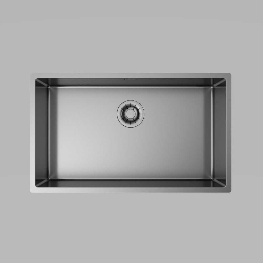 Artinox Titanium Gun Metal 70, top, flush-mount or undermount sink