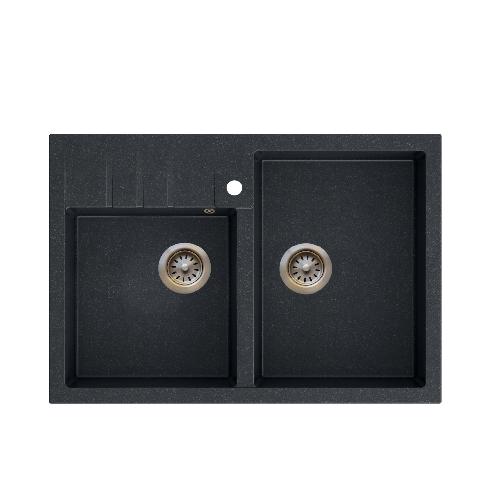 Quadron Bill 120 Black, belfast granite sink, Mix and Match