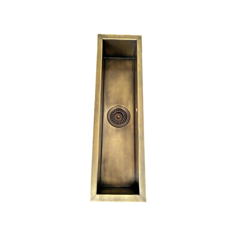 Olif Crudo Trough 68 Patinated Brass, undermount or topmount