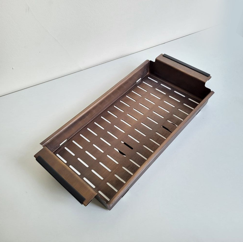 Crudo Colander Patinated Brass 420x210