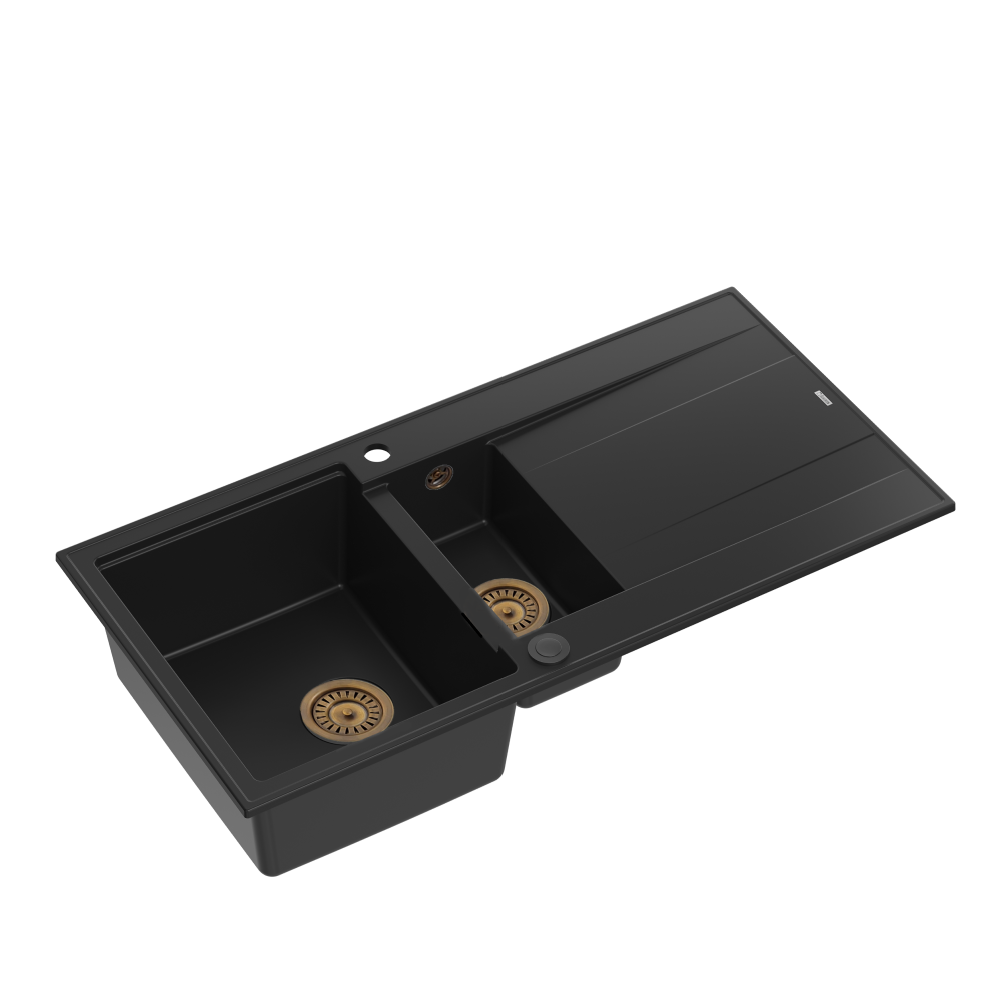Quadron Evan 156 Black Patinated Brass inset kitchen sink