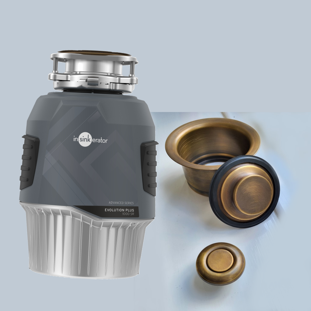 InSinkerator Evolution Plus 1000SR PATINATED BRASS food waste disposer
