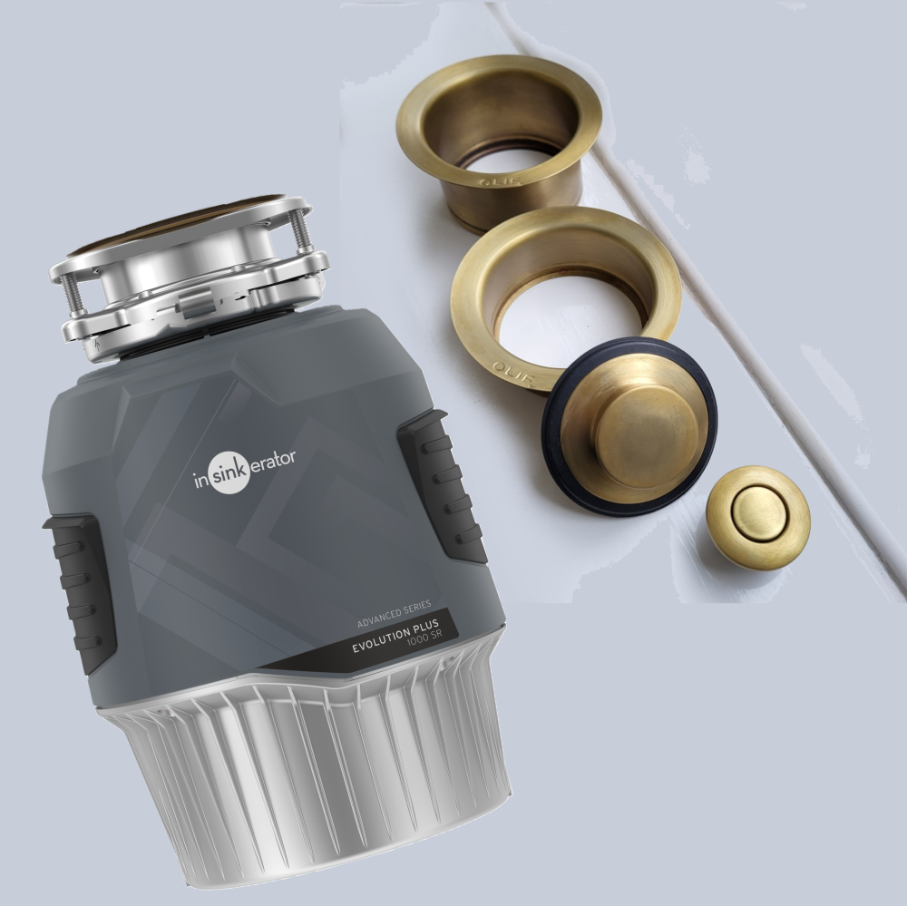 InSinkerator Evolution 1000SR VIRGIN MATTE BRASS food waste disposer