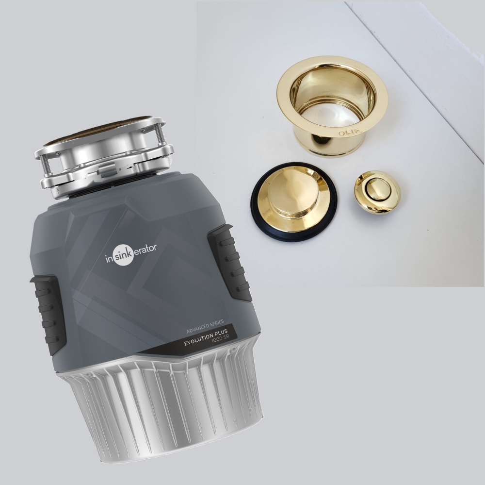 InSinkerator Evolution 1000SR POLISHED VIRGIN BRASS food waste disposer