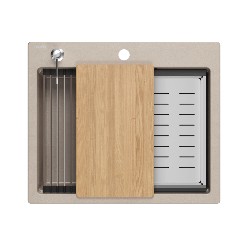 Quadron Kurt Pearl Beige inset kitchen workstation