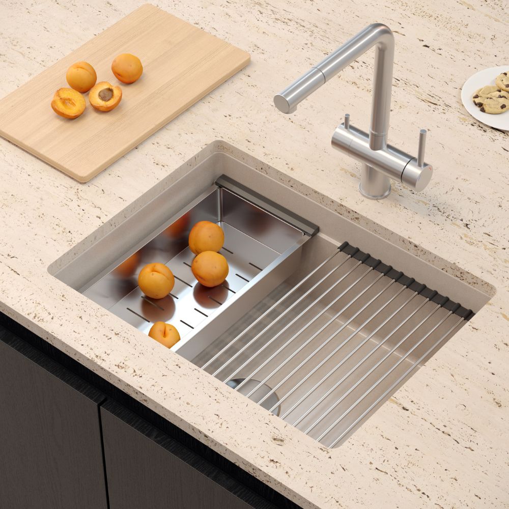 Quadron Logan 100 Pearl Beige, undermount sink
