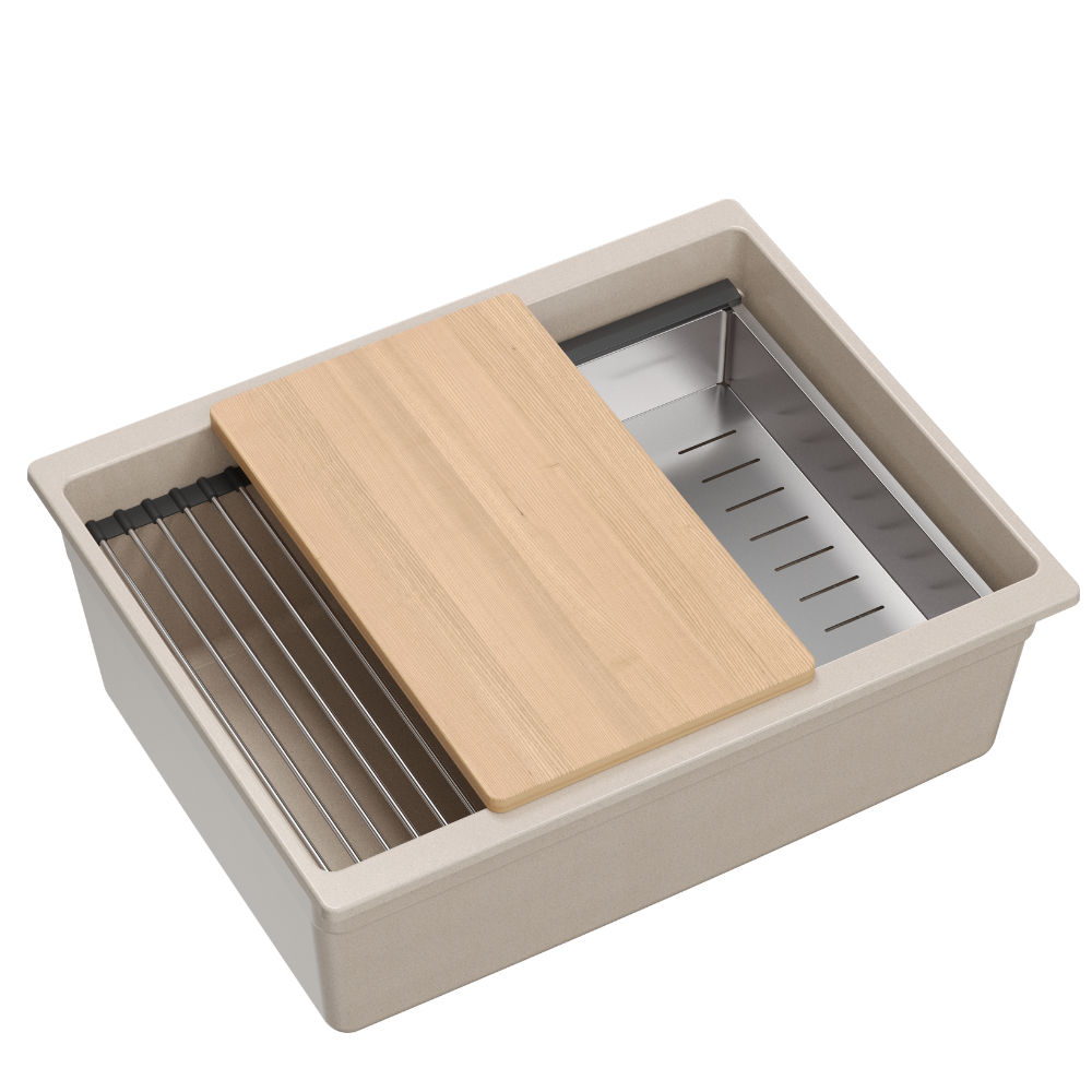Quadron Logan 100 Pearl Beige, undermount sink