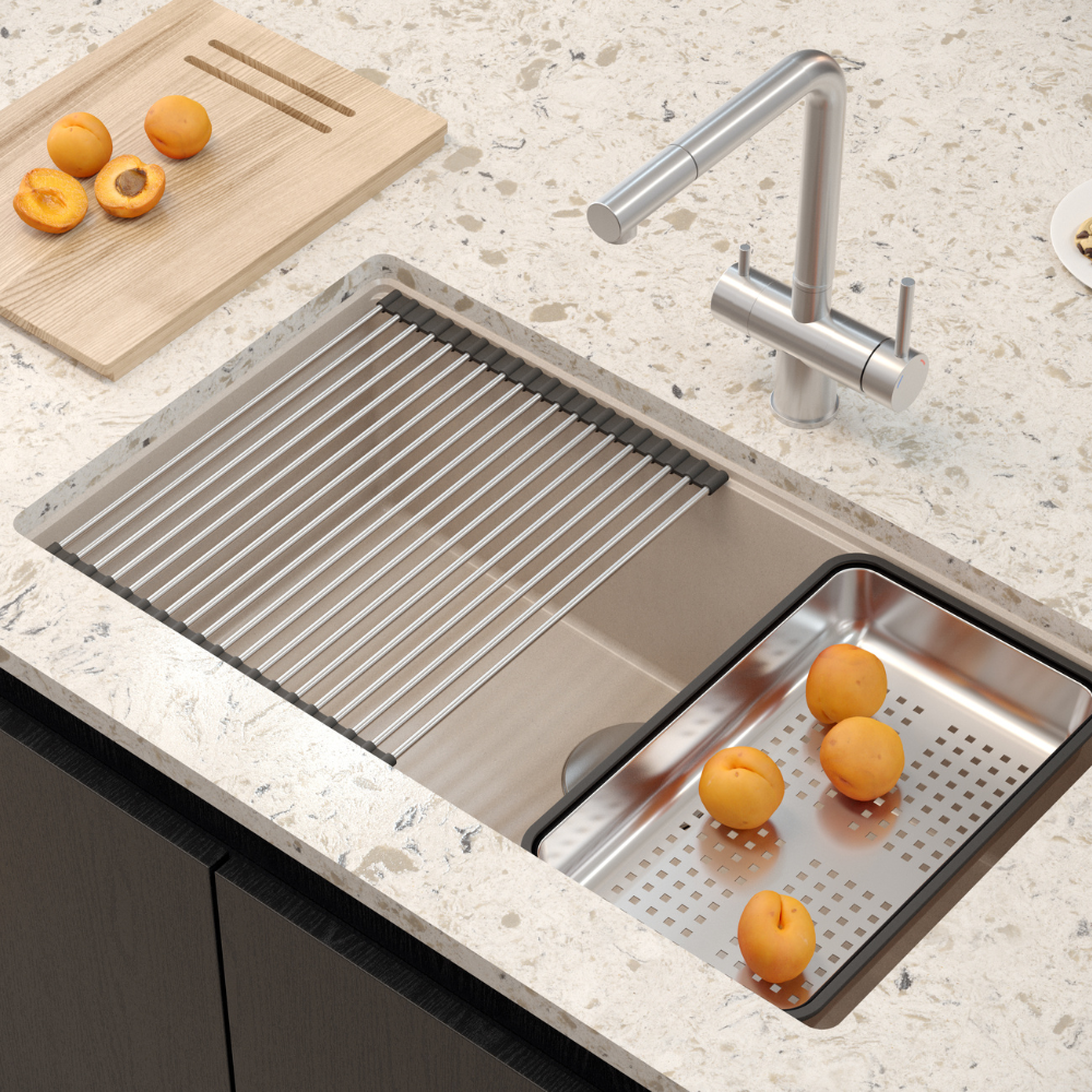 Quadron Logan 110 Pearl Beige, topmount or undermount sink