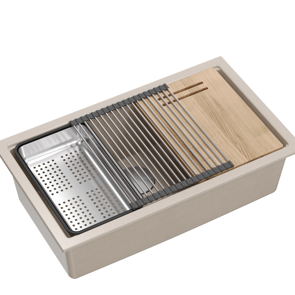 Quadron Logan 110 Pearl Beige, topmount or undermount sink