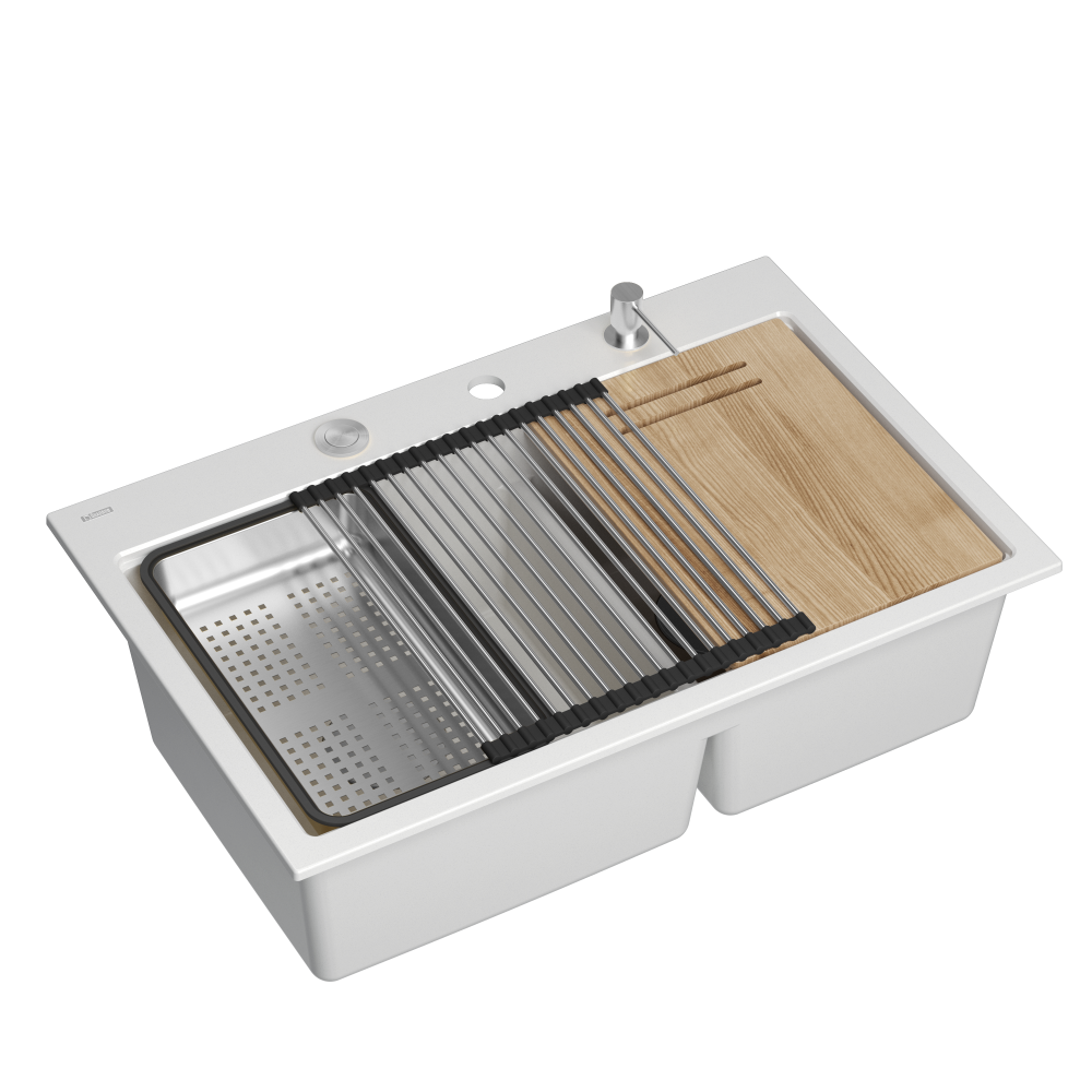 Quadron Marc 120 Snow White inset kitchen workstation