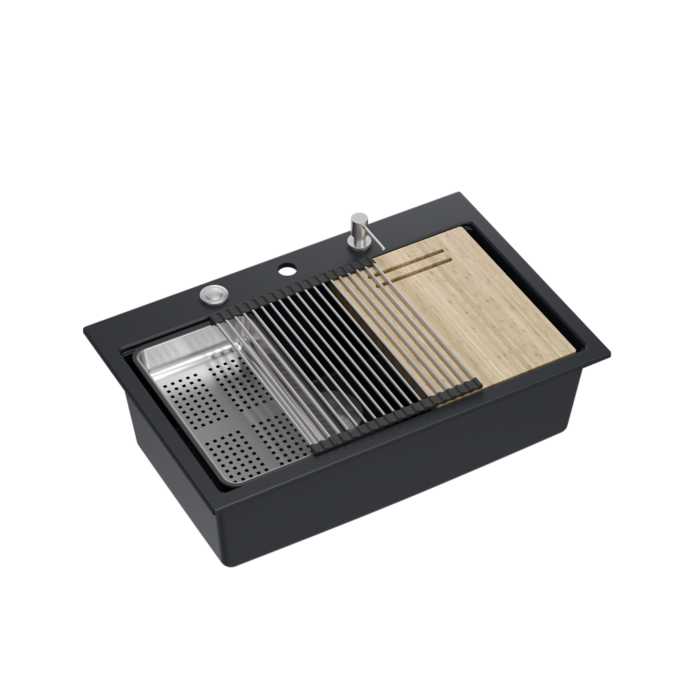 Quadron  Marc 110 Pure Carbon inset kitchen workstation