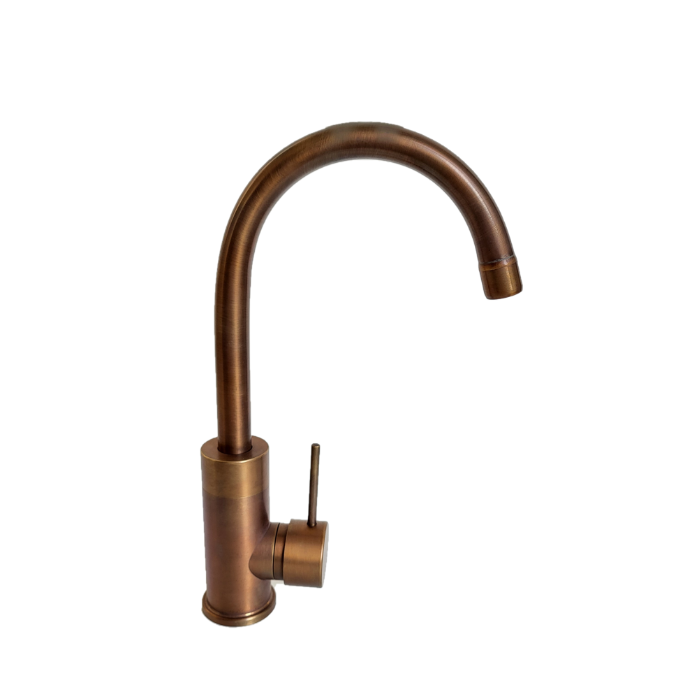Crudo Naomi kitchen mixer tap, Patinated Brass