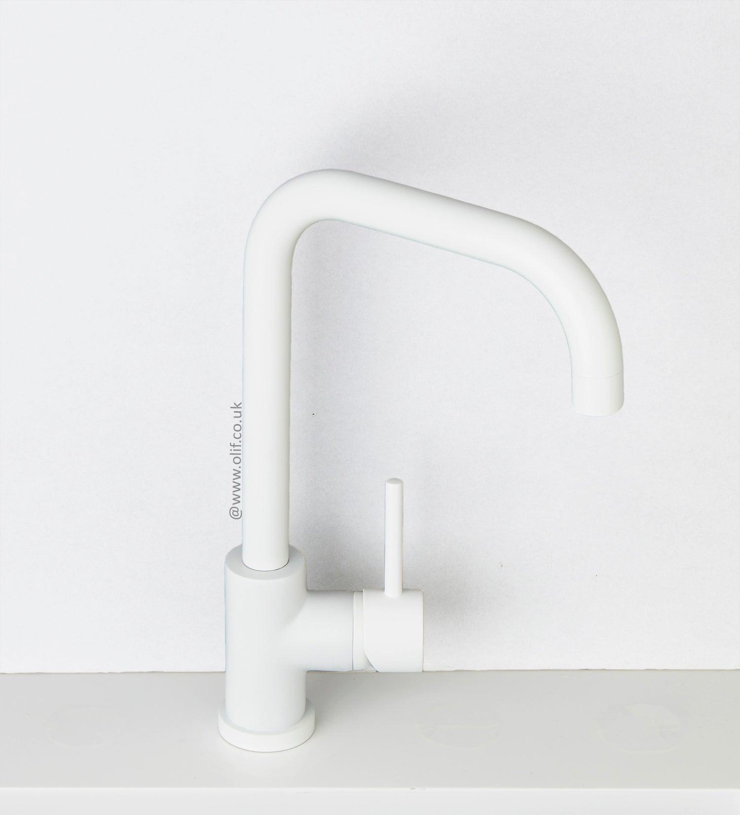 Alveus Delfino Matte White, kitchen mixer tap, Monarch collection - Olif