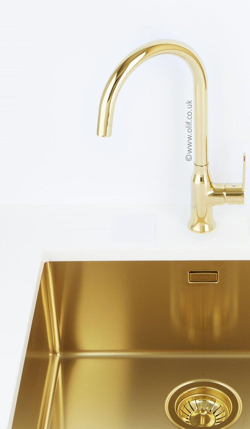 Alveus Monarch Quadrix 30 Gold, flush/slim/undermount sink - Olif