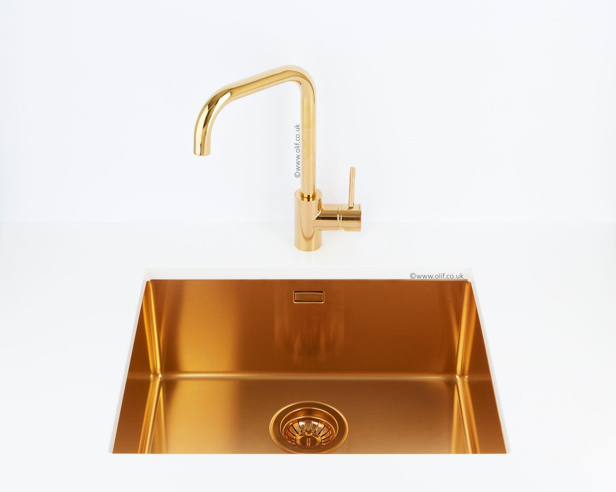 Alveus Monarch Quadrix 50 Bronze, flush/slim/undermount sink - Olif