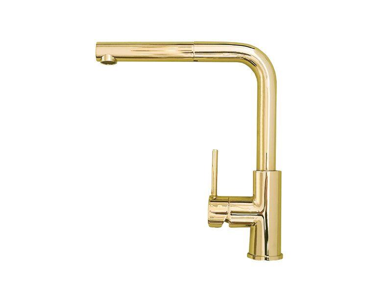 Alveus Zeos P Gold, Pull-out kitchen mixer tap, Monarch collection - Olif