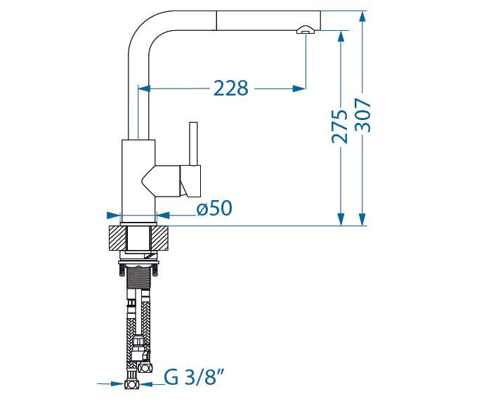 Alveus Zina Matte Black and Anthracite, kitchen mixer tap, Monarch collection - Olif