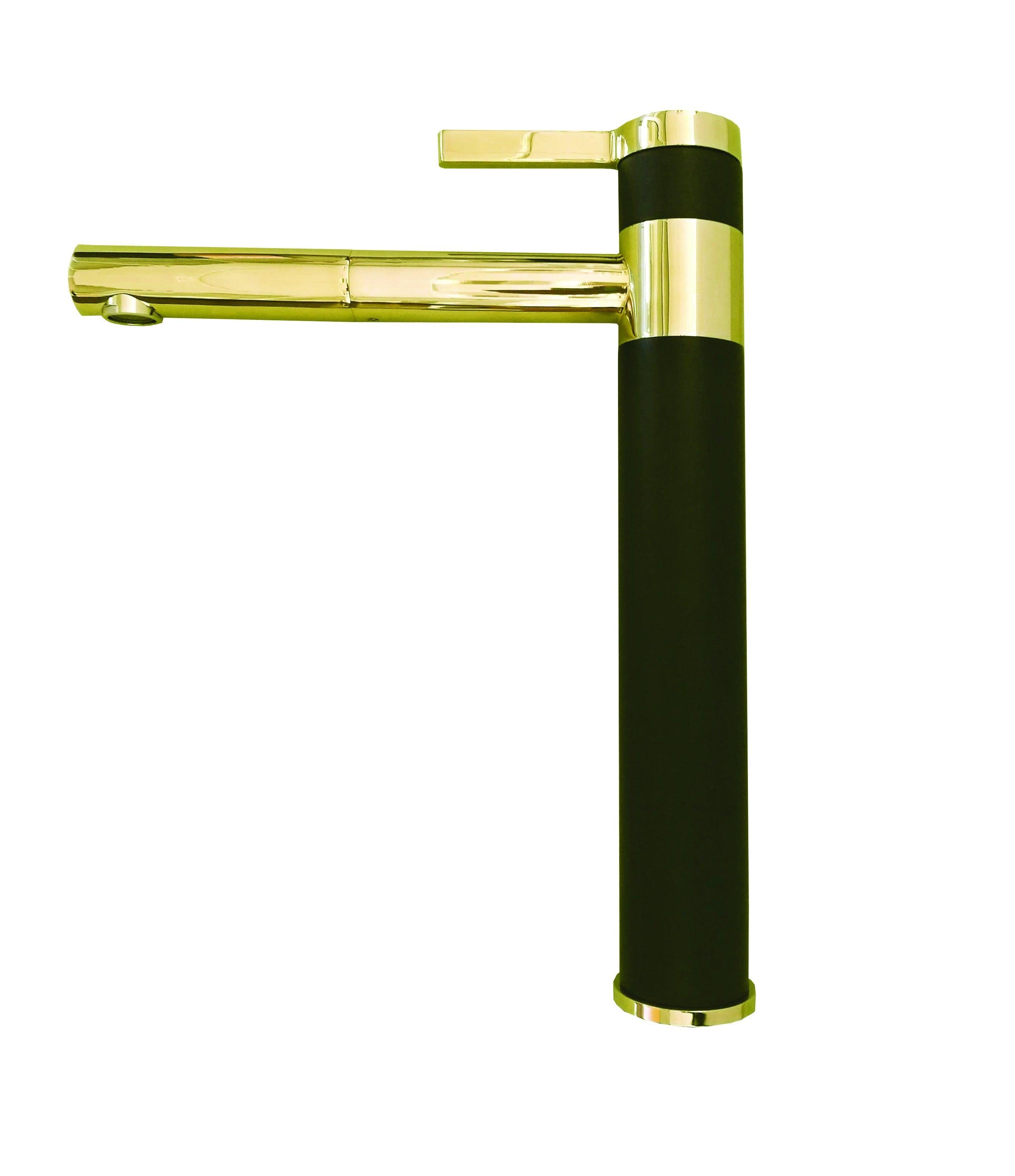 Alveus Zina Matte Black and Gold, kitchen mixer tap, Monarch collection - Olif