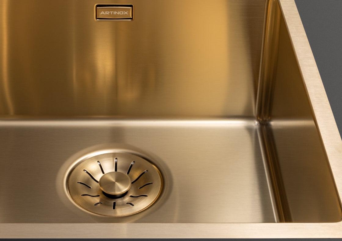 Artinox Titanium Gold 50, top, flush-mount, or under-mount sink - Olif