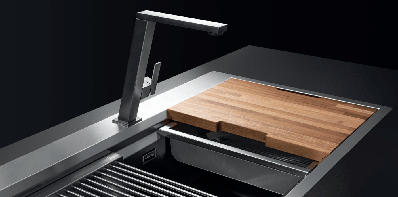 Artinox Vertigo Brushed Steel kitchen tap - Olif