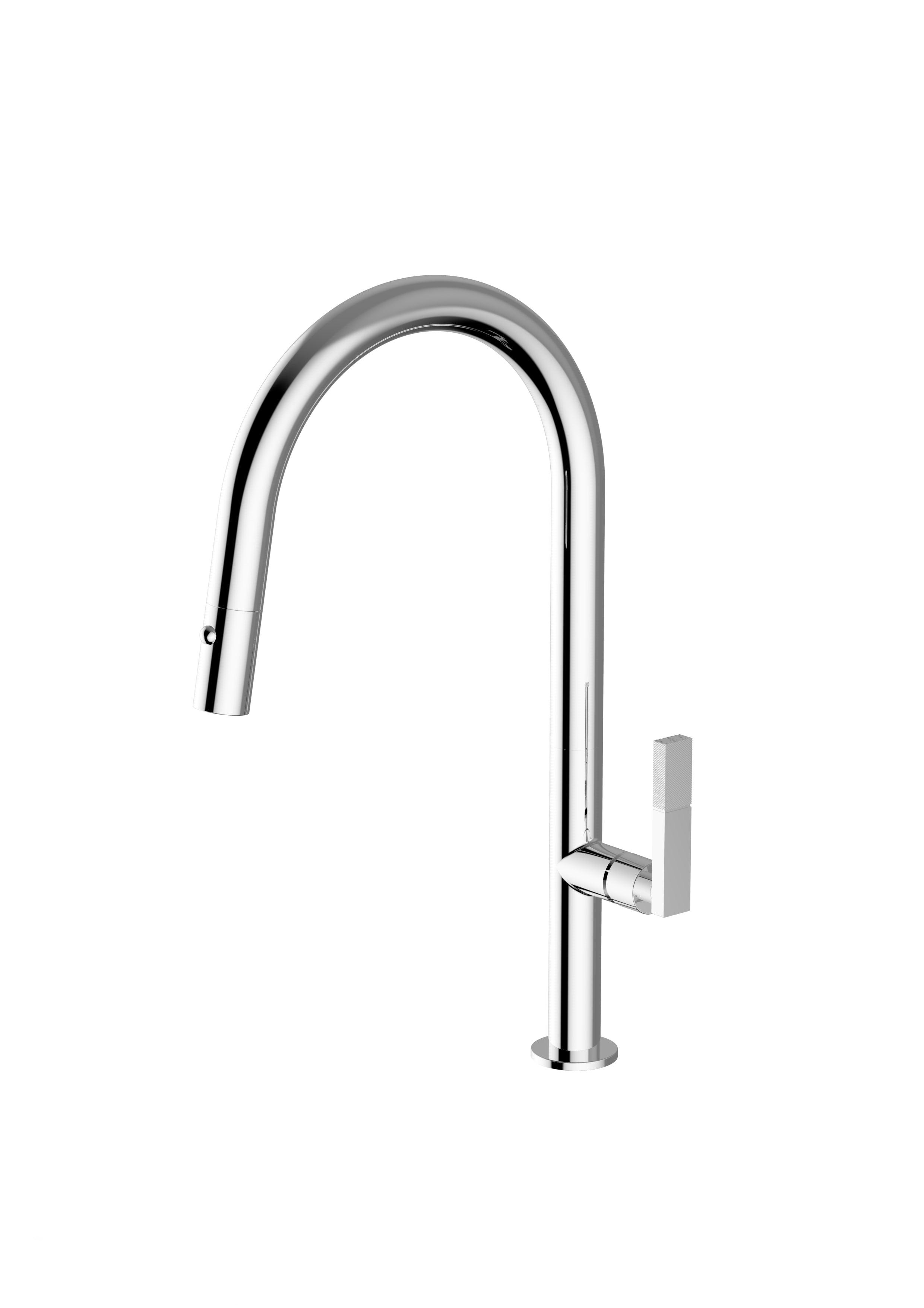 Divino Chrome, pull-down kitchen tap, with spray - Olif