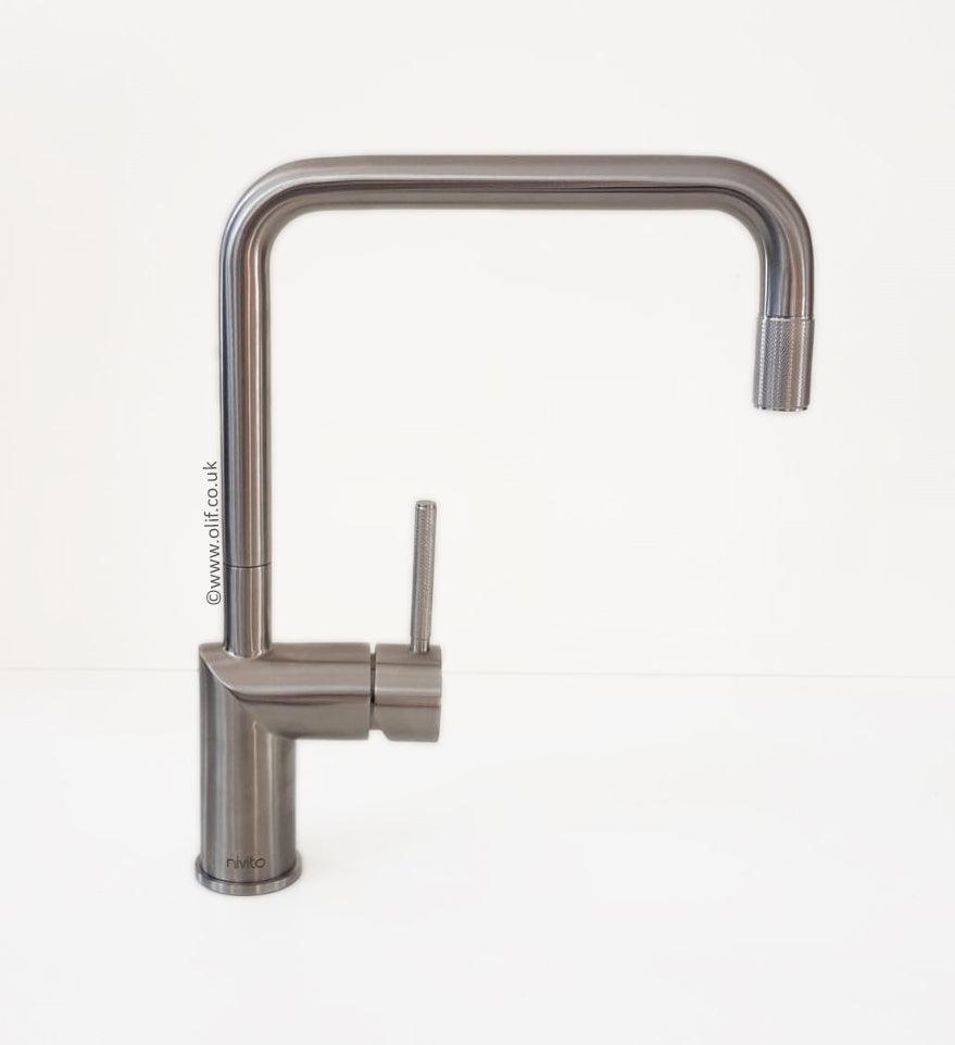 Nivito RH-300 INDUSTRIAL Brushed Steel, kitchen mixer tap - Olif