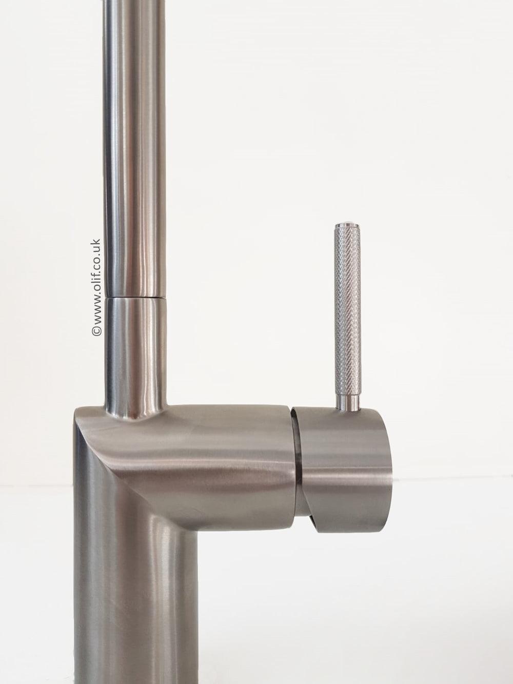 Nivito RH-300 INDUSTRIAL Brushed Steel, kitchen mixer tap - Olif