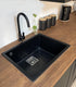 Quadron David 50 Pure Black undermount or topmount sink, Mix and Match - Olif