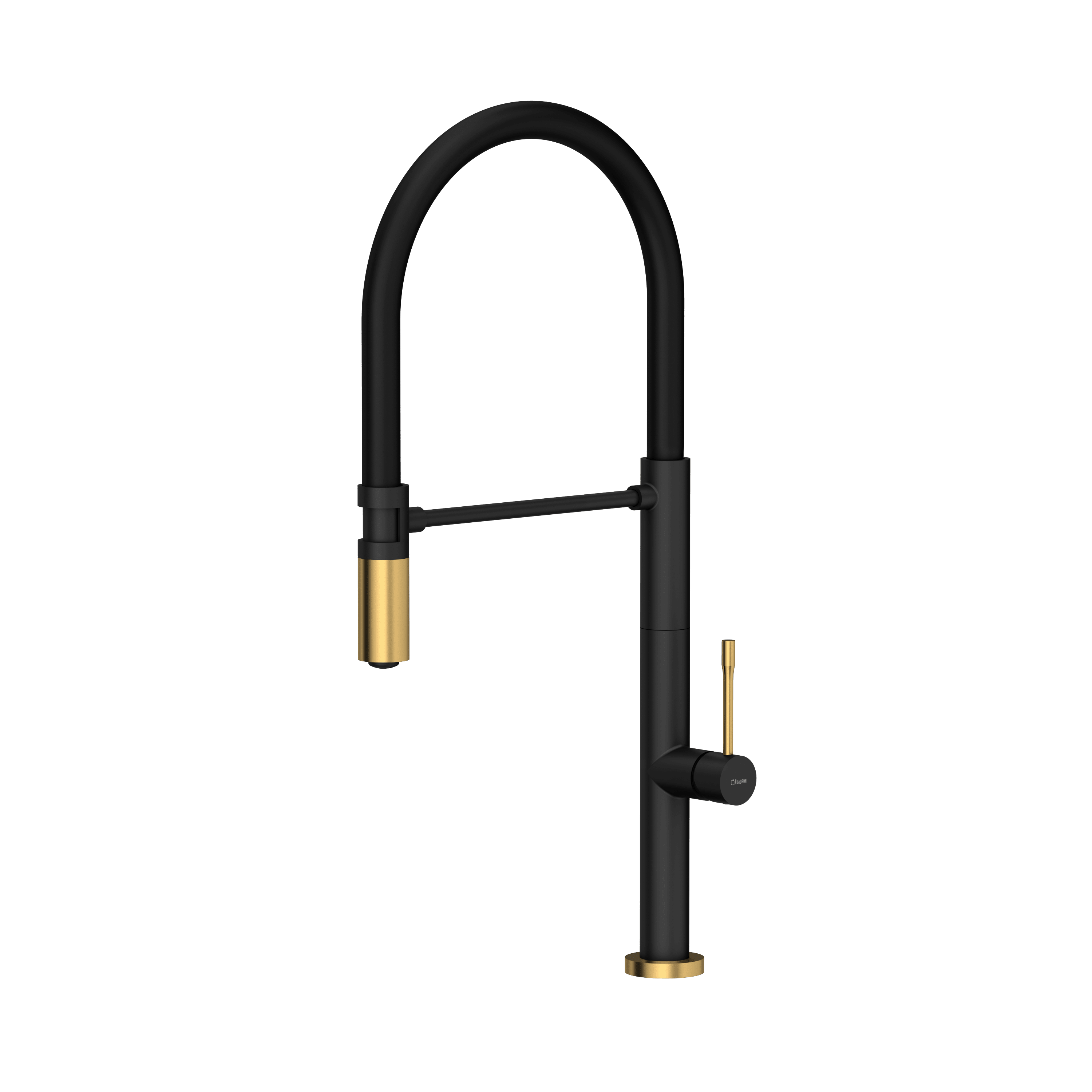 Quadron Margot kitchen flexible tap, Mix & Match Matte Black/Gold - Olif