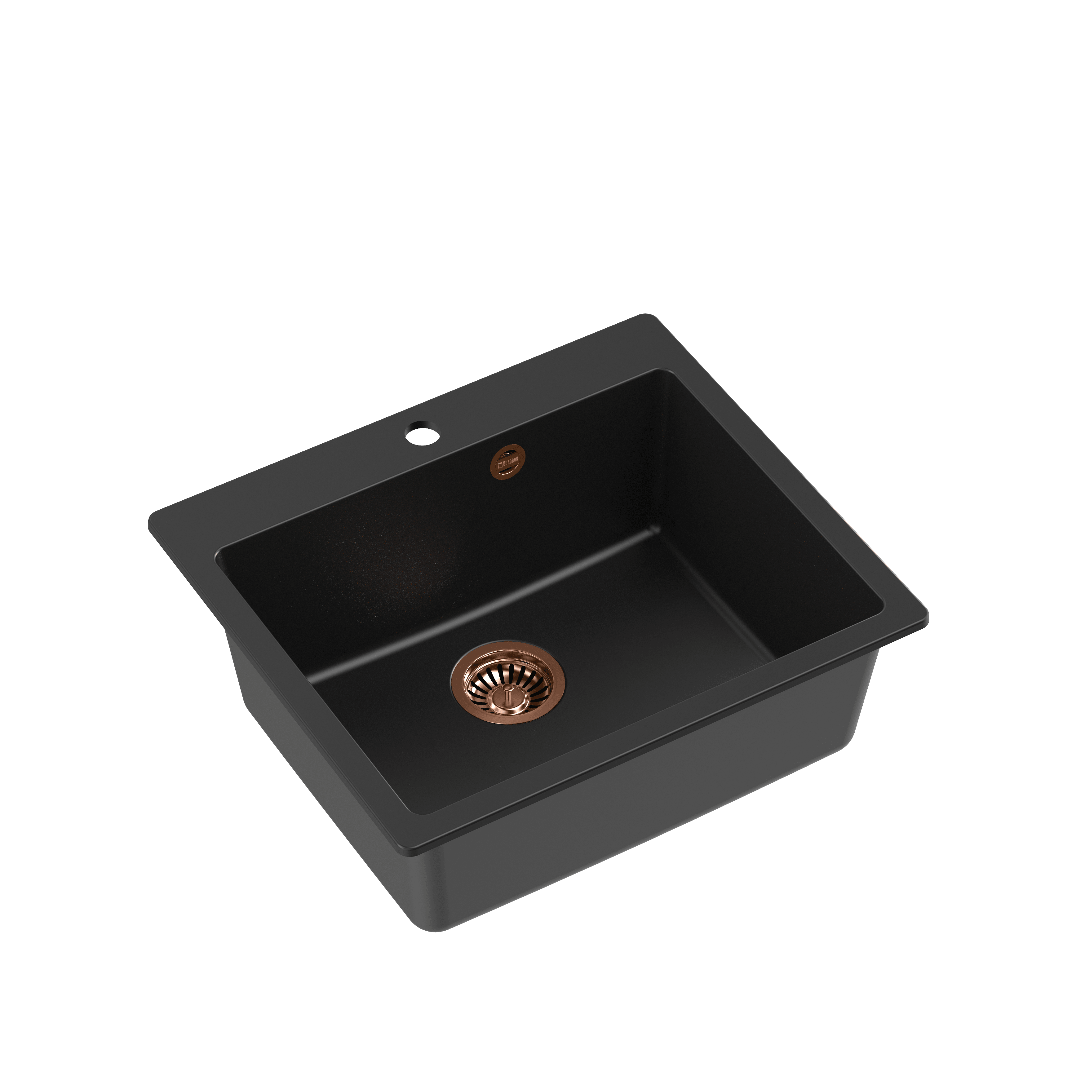 Quadron Morgan 110 Pure Black topmount sink, Mix and Match - Olif