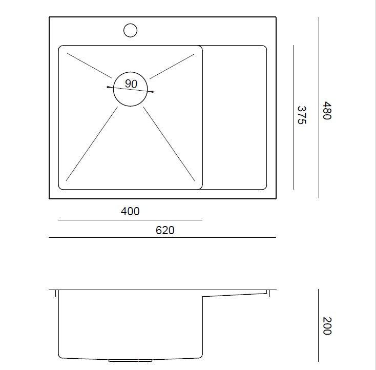 Quadron Russell 116 Copper, PVD Nano kitchen sink - Olif