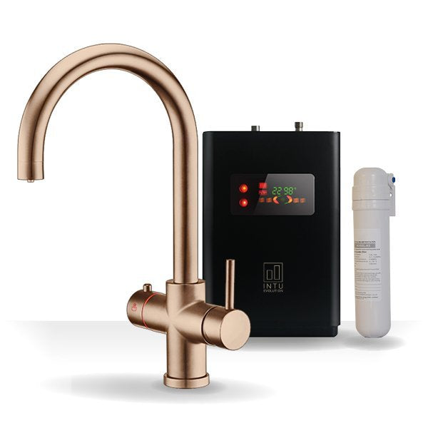 INTU 4n1 Swan Instant Hot Water tap Copper, with tank and filter