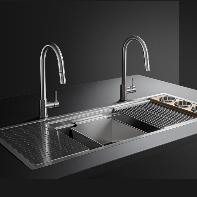 Artinox Planum 111 XL, top or under-mount multi-level sink