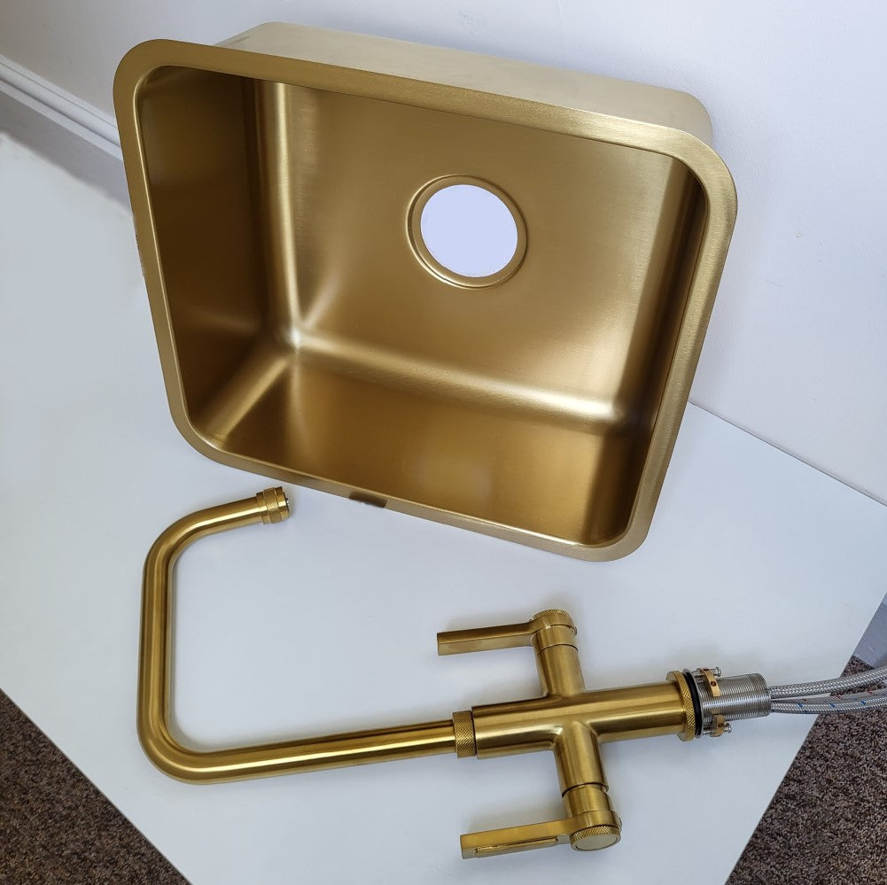 Olif Robusto 3n1 Instant Hot Water tap Gold, with boiler and filter