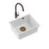 Quadron Alec 40 White Patinated Brass, undermount kitchen sink