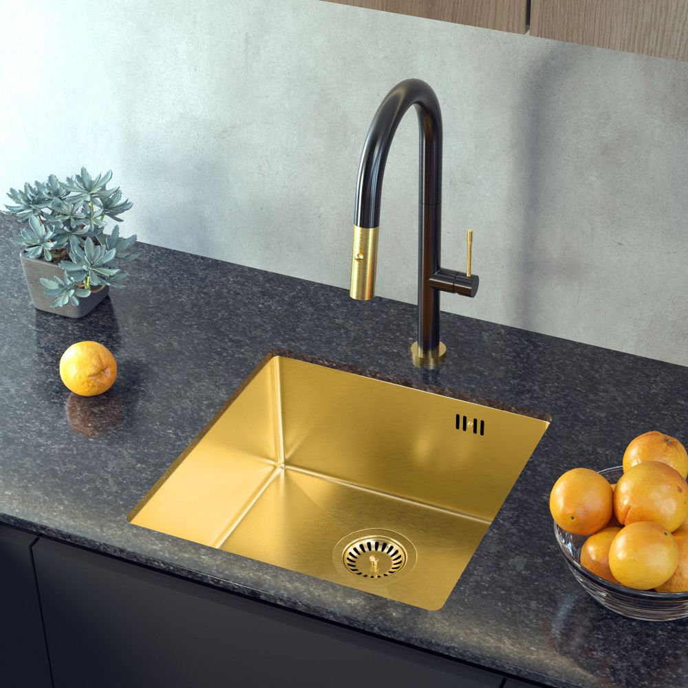 Quadron Anthony 50 Gold, PVD Nano kitchen sink