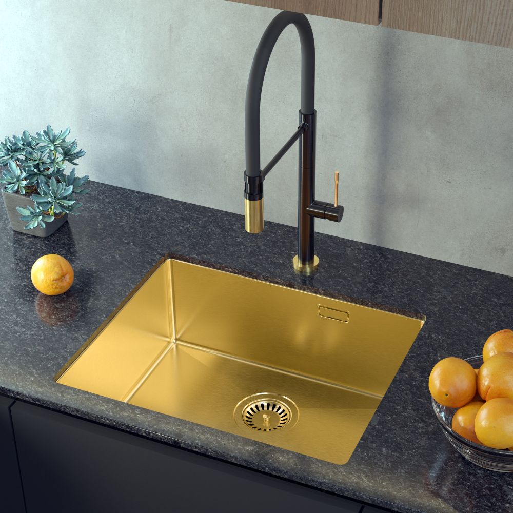 Quadron Anthony 60 Gold, PVD Nano kitchen sink