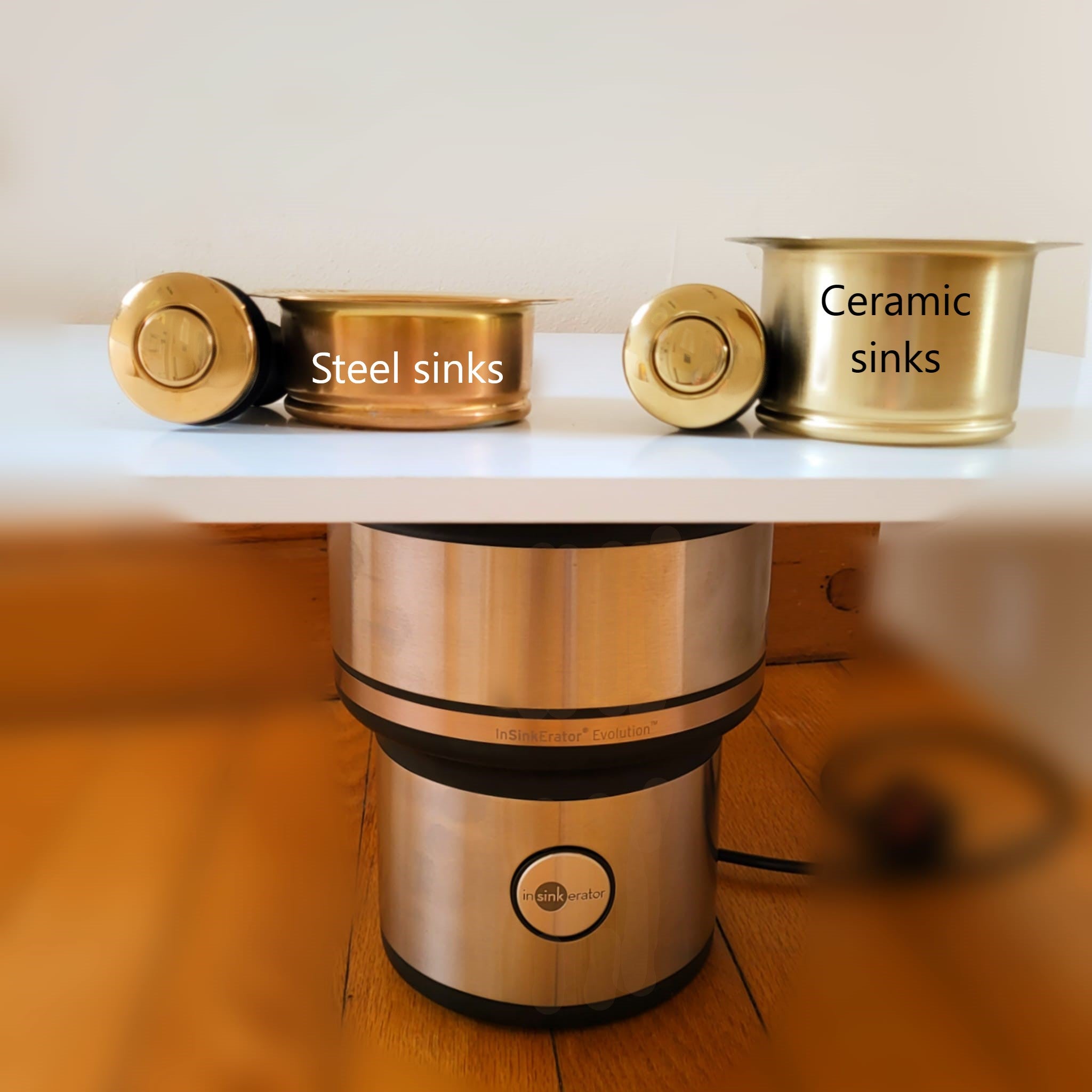 InSinkerator Flange, Stopper & Air-switch Gold finish