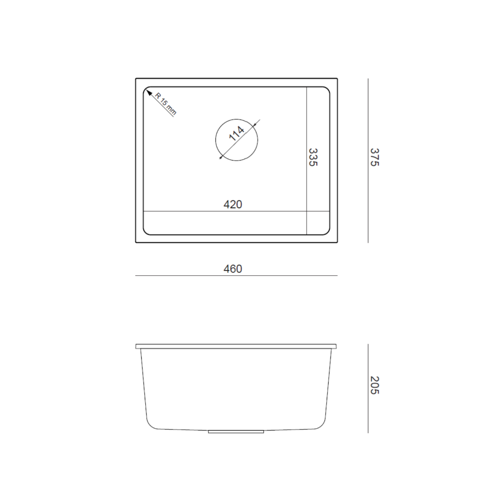 Quadron Alec 40 White Patinated Brass, undermount kitchen sink