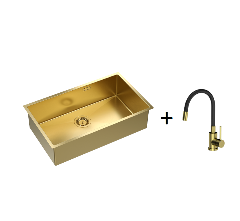 Quadron Anthony 80 Gold, PVD Nano kitchen sink