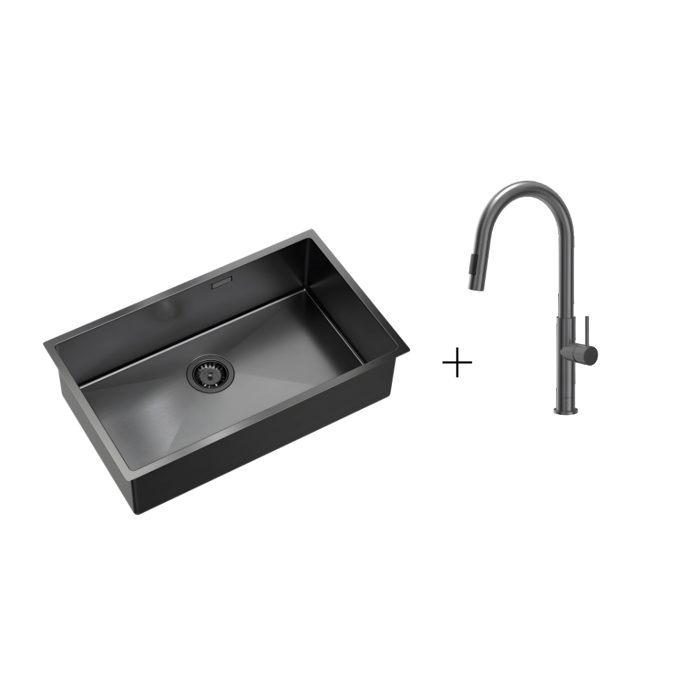 Quadron Anthony 80 Graphite, PVD Nano kitchen sink