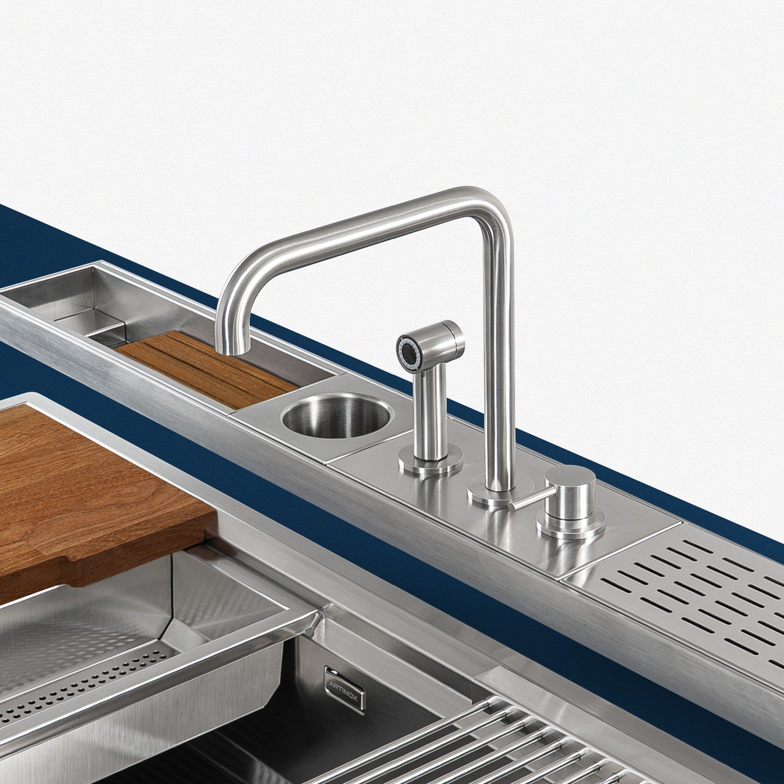 Artinox Hidros Outdoor kitchen tap with pull out Hand-spray