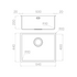 Artinox Titanium Gun Metal 50, top, flush-mount or undermount sink