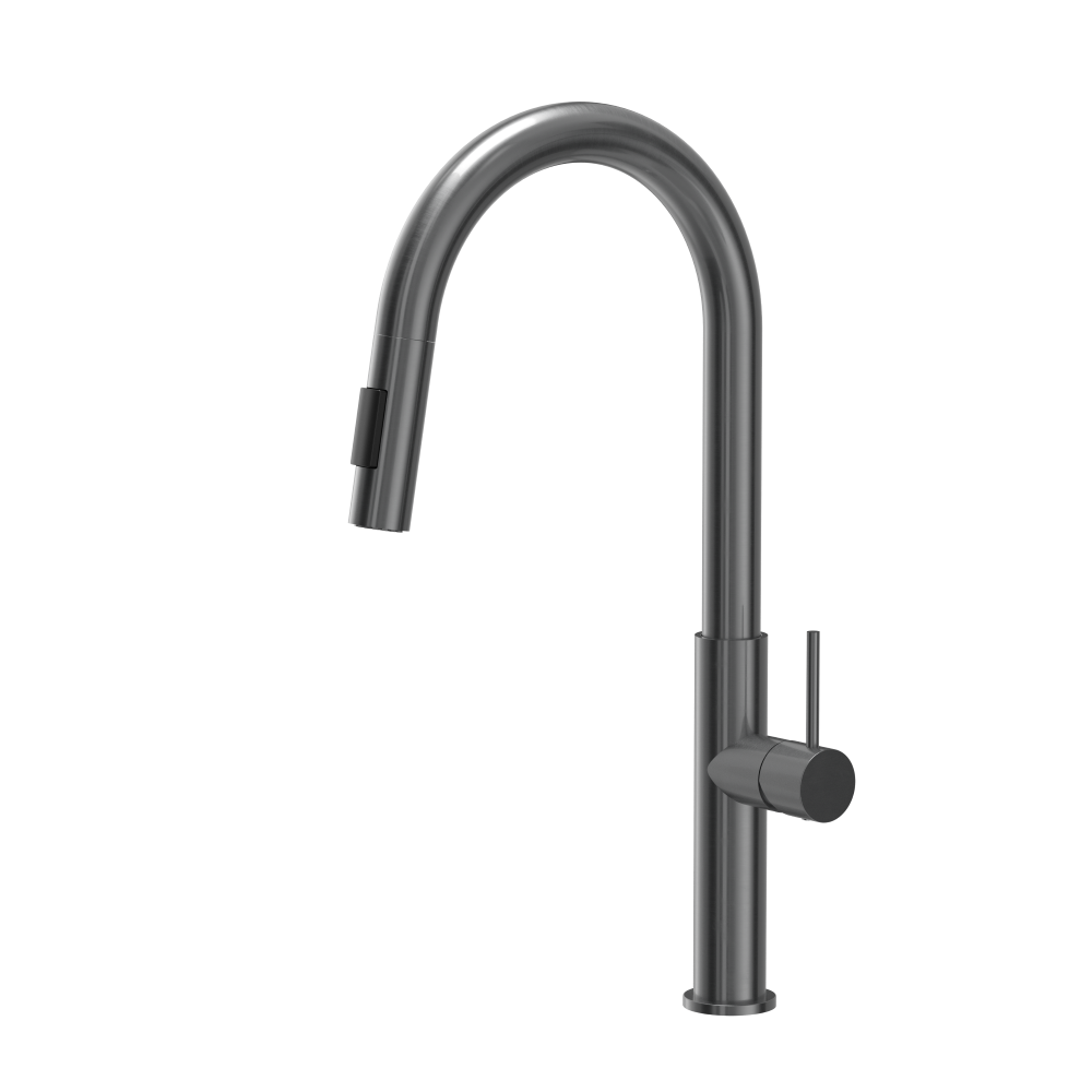 Quadron Darcy Graphite pull-out kitchen tap, with spray function