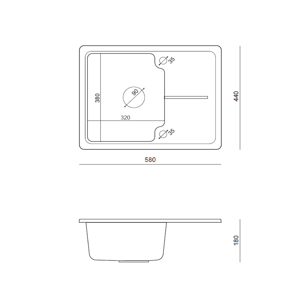Quadron Baby Johnny Black Diamond sink