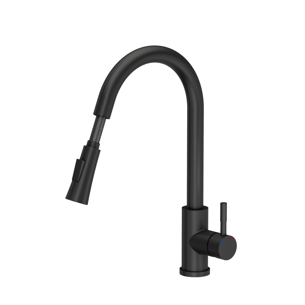 Quadron Julia pull down tap with spray function, Matte Black
