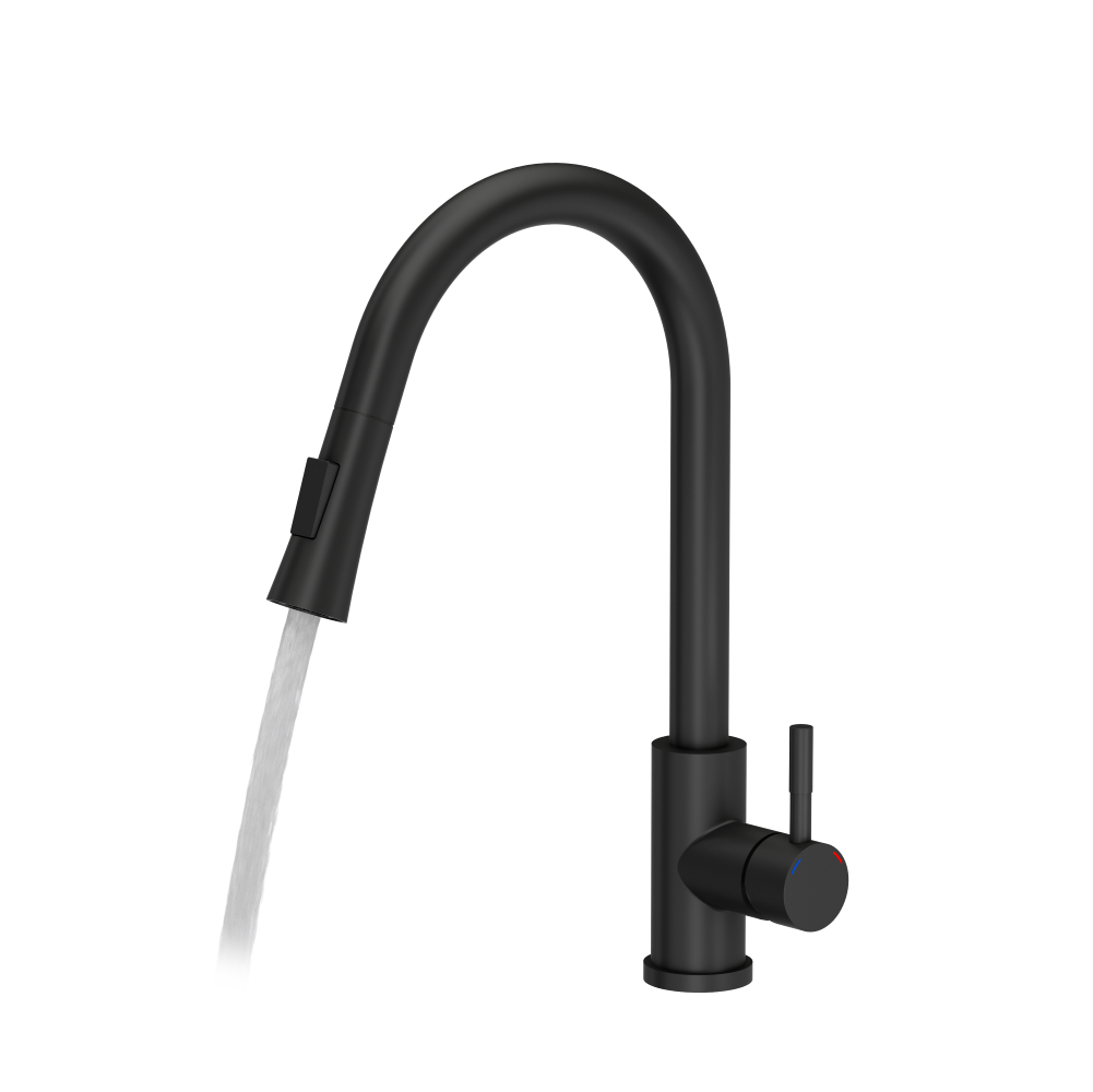 Quadron Julia pull down tap with spray function, Matte Black