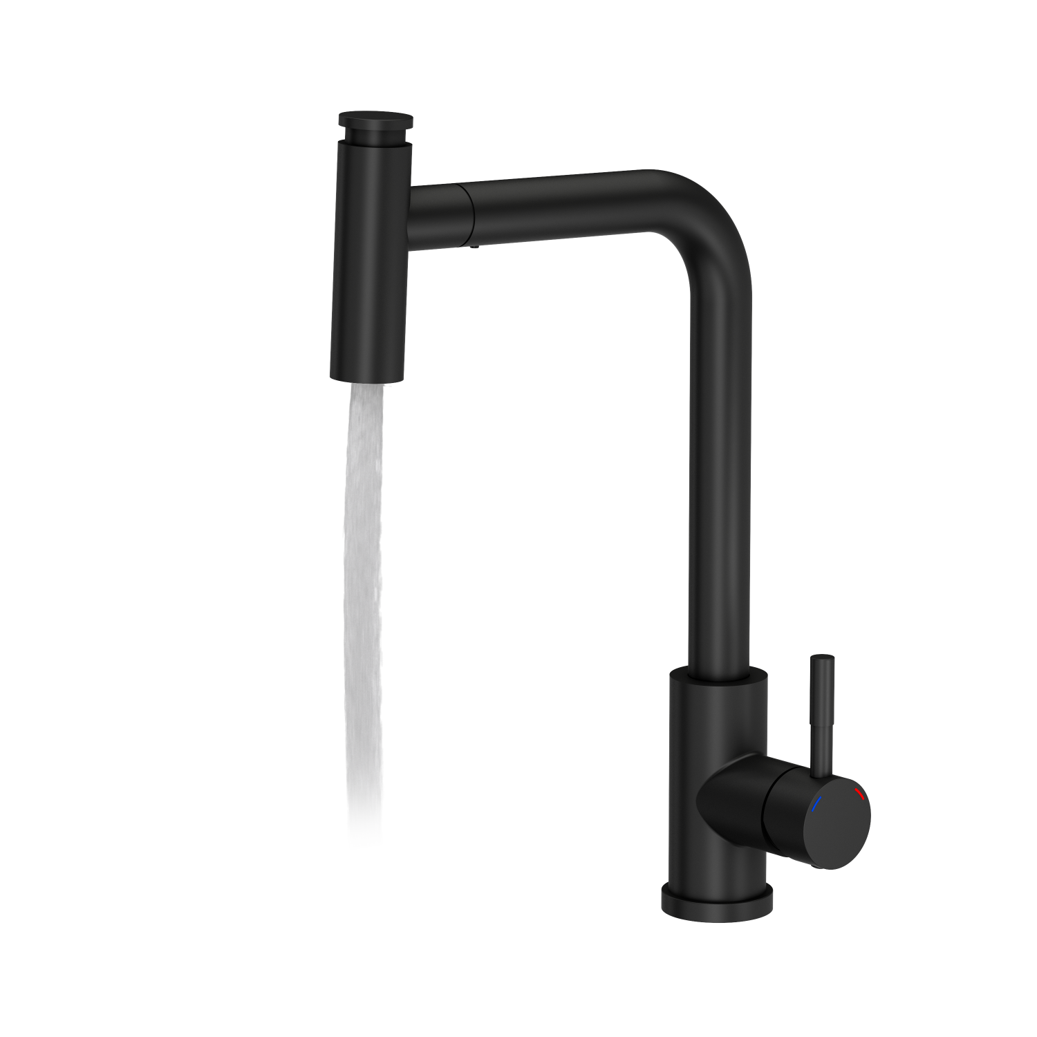 Quadron Meryl pull our tap with spray function, Matte Black